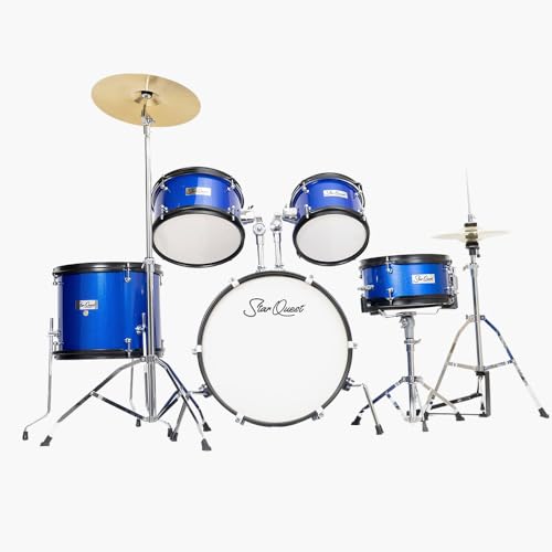 StarQuest Junior 5-Piece Drum Set | Premium Metallic Blue Finish