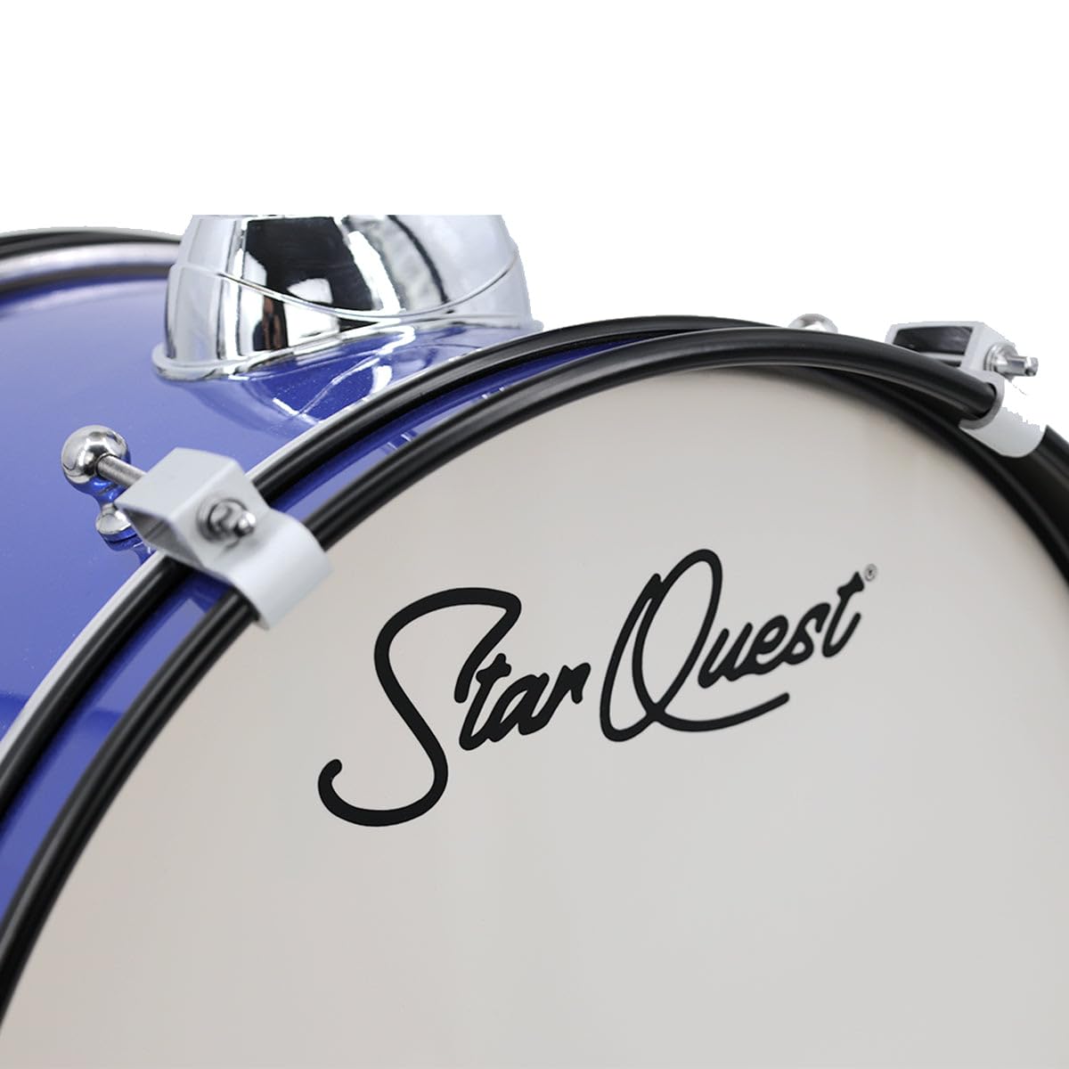 StarQuest SQ-DS-JR3-MBL Junior 3-Piece Drum Set – Premium Metallic Blue Finish – Perfect for Young Drummers and Beginners, High Quality