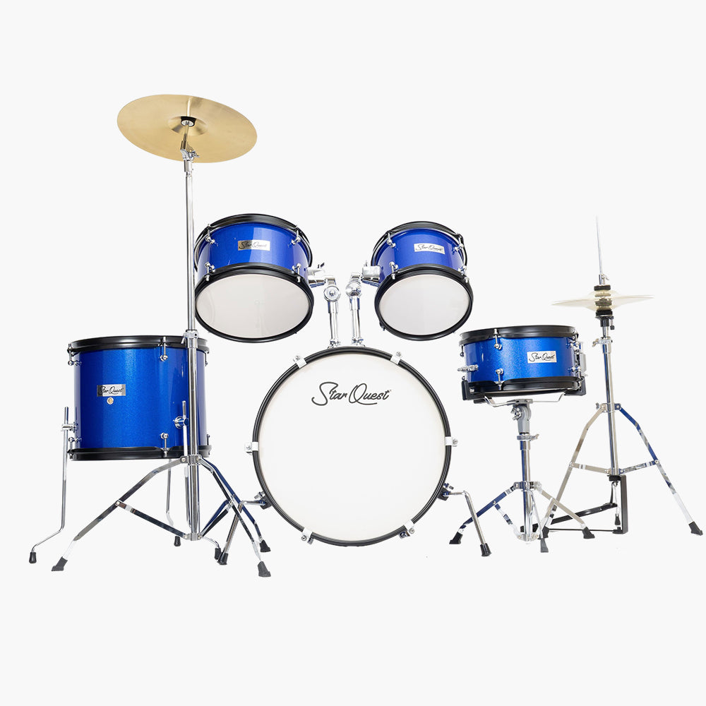 StarQuest Junior 5-Piece Drum Set | Premium Metallic Blue Finish