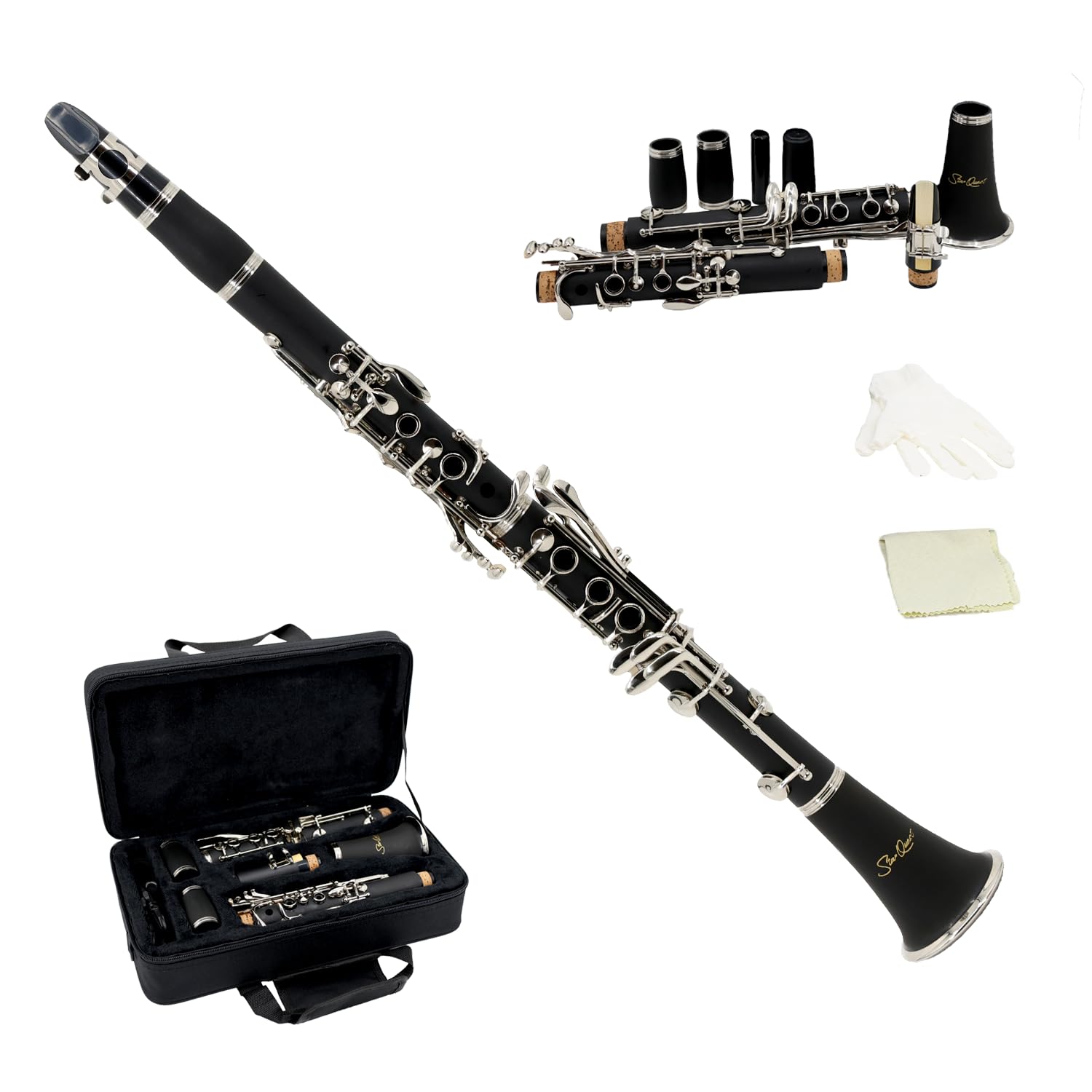 StarQuest Bb Clarinet | ABS Body, 17 Nickel Keys, Case & Reed