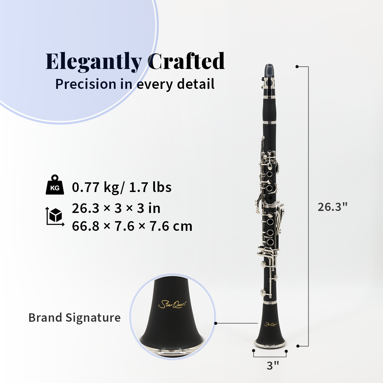 StarQuest Bb Clarinet | ABS Body, 17 Nickel Keys, Case & Reed