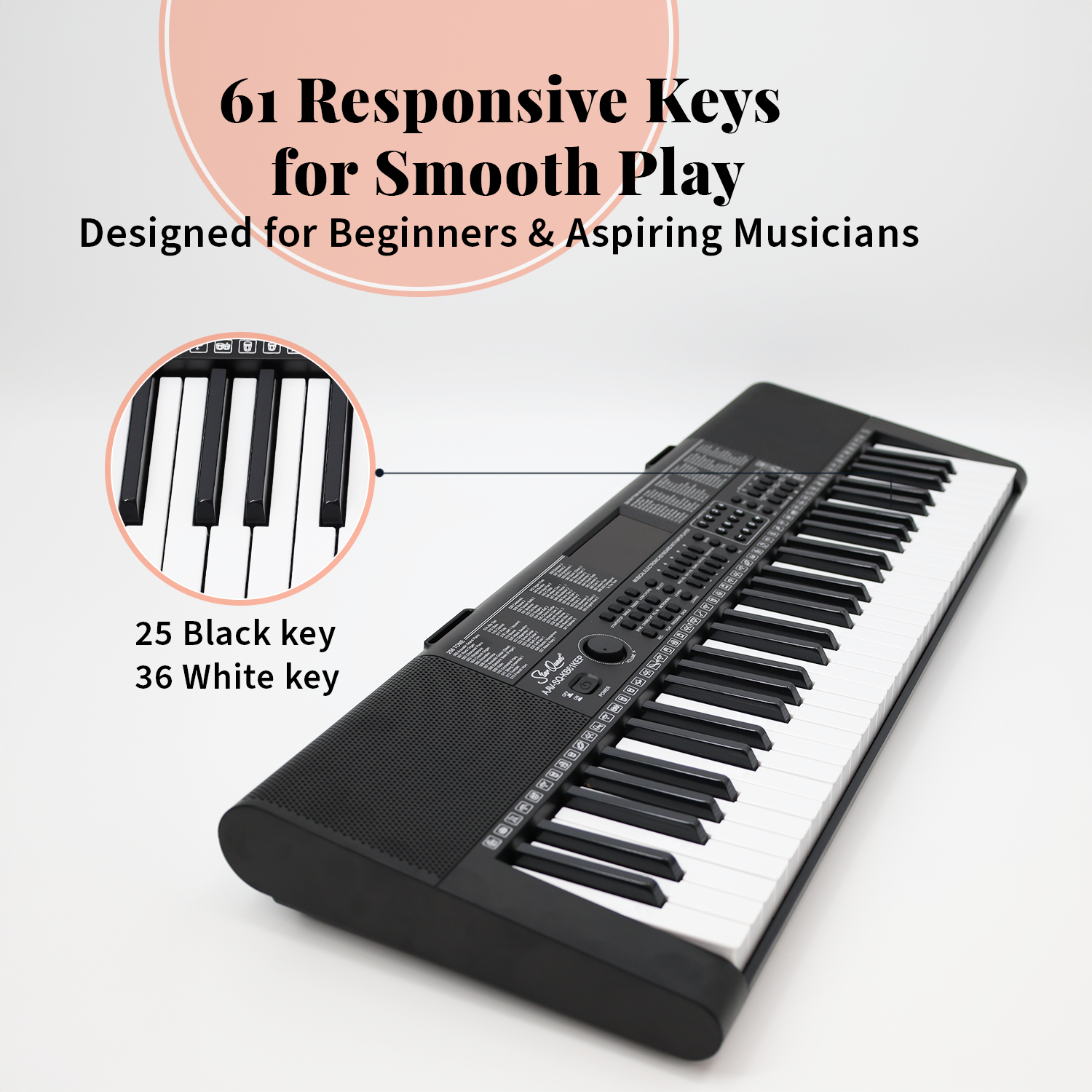 StarQuest 61 Key Portable Electronic Keyboard Piano Kit – Digital Piano for Beginners and Experienced Musicians, With Stand, Bench, Headphones, & Microphone