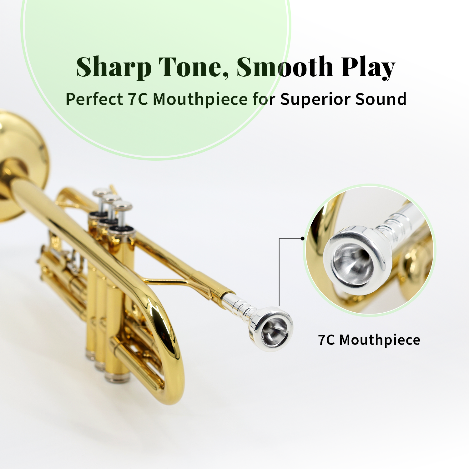 StarQuest Bb Trumpet | .460” Bore, Nickel-Plated Valves with Case