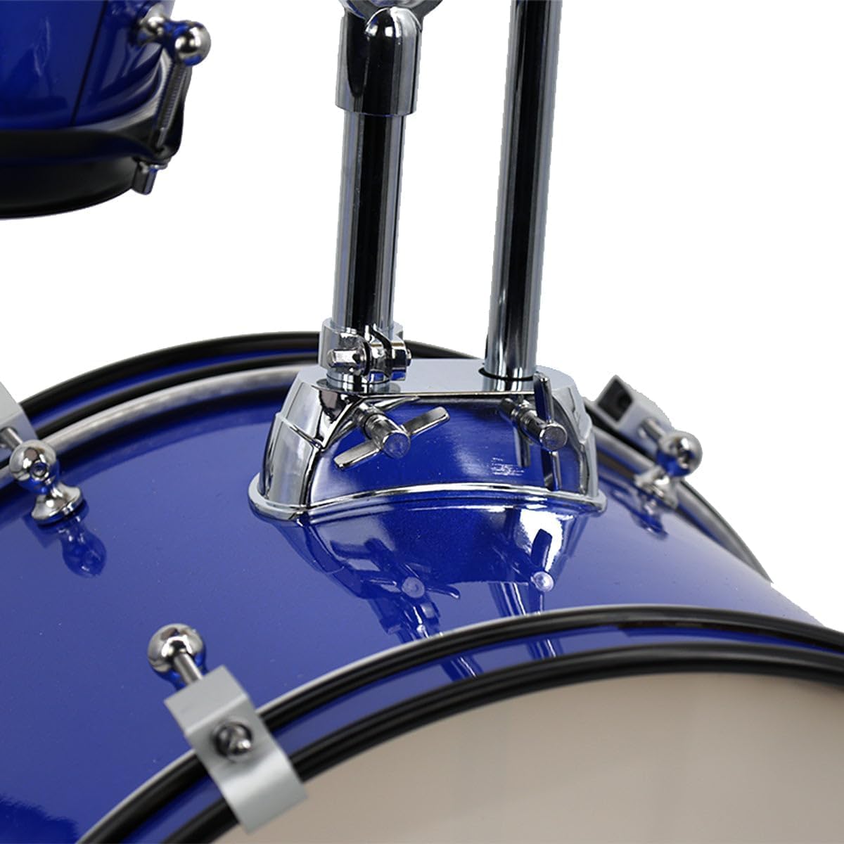 StarQuest Junior 3-Piece Drum Set, Metallic Blue Finish with Bass, Snare, Tom and Crash Cymbal, Perfect for Young Drummers and Beginners