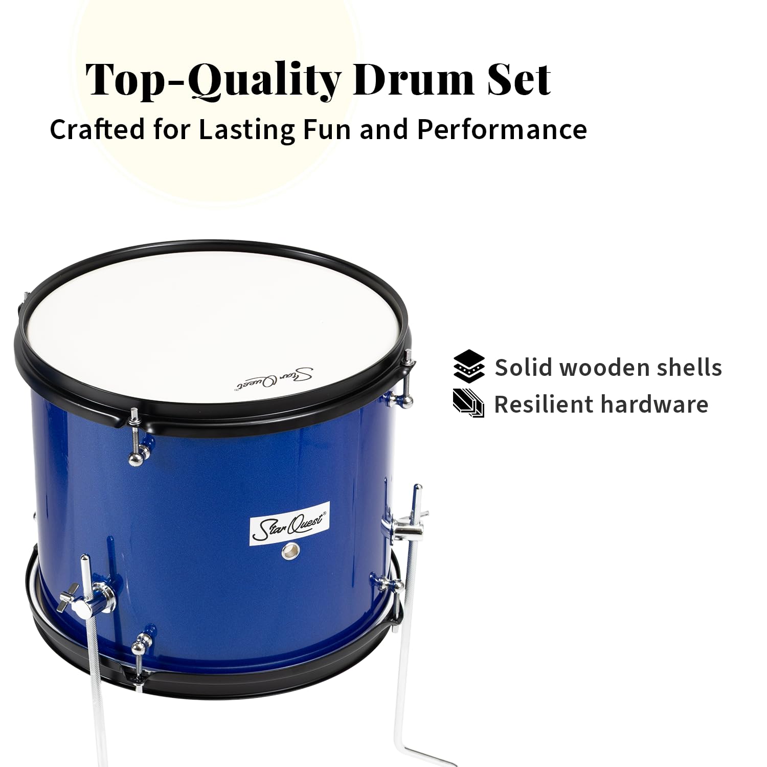 StarQuest Junior 5-Piece Drum Set | Premium Metallic Blue Finish