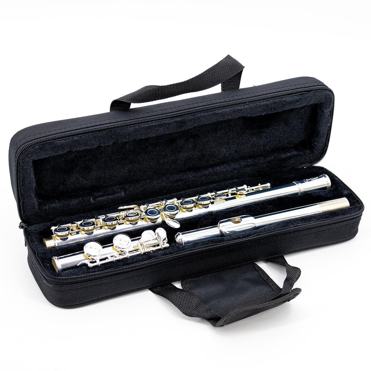 StarQuest Silver-Plated Closed-Hole C Flute Premium Quality Beginners and Experienced Musicians. Includes Protective Case, Cleaning Rod and Gloves