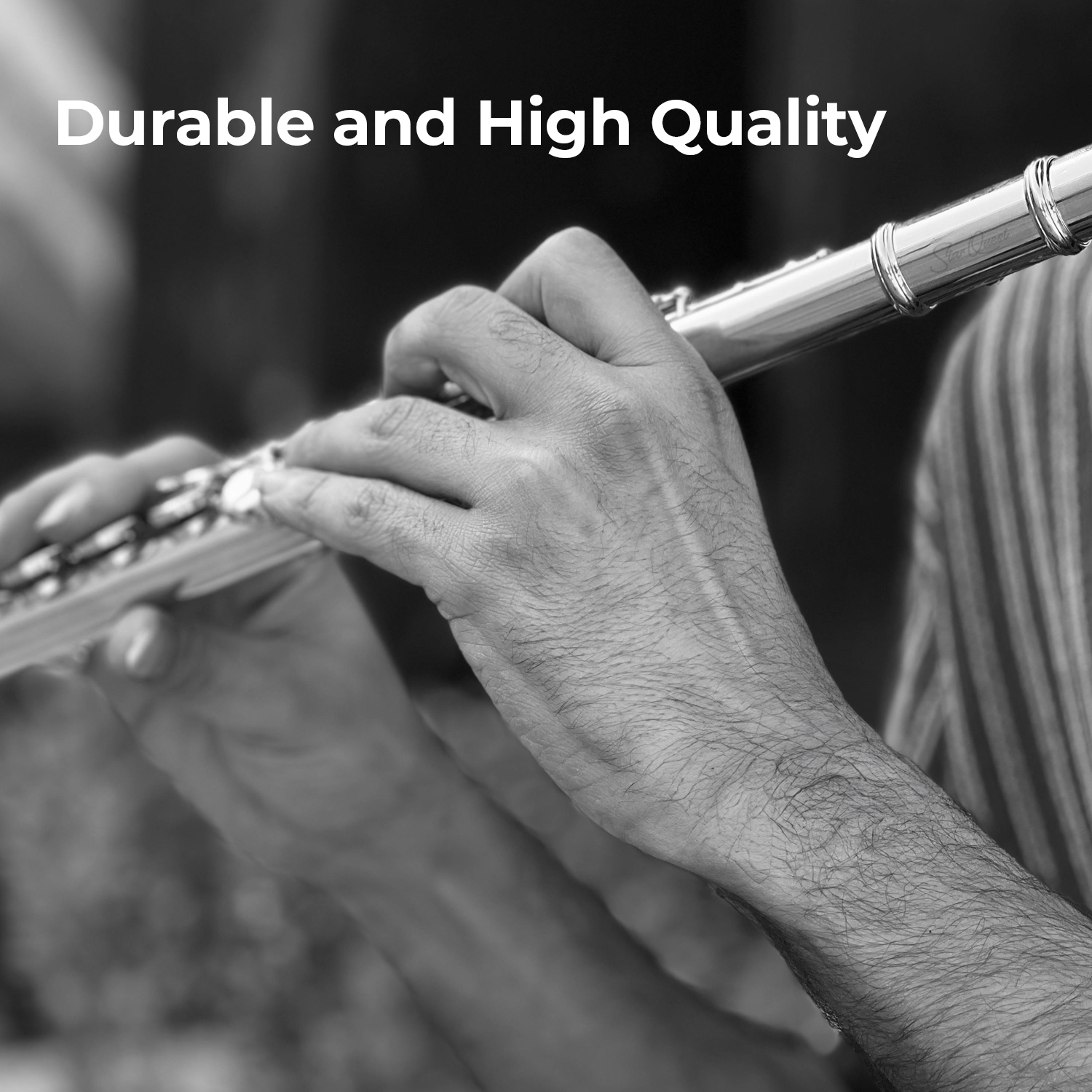 StarQuest Silver-Plated Closed-Hole C Flute Premium Quality Beginners and Experienced Musicians. Includes Protective Case, Cleaning Rod and Gloves